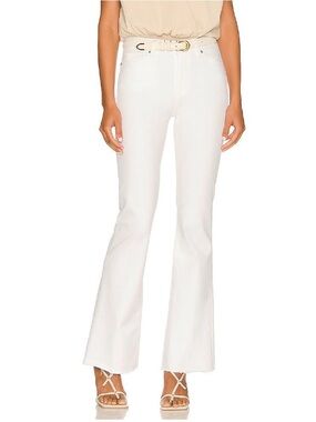 Paige High-Rise Laurel Canyon White Flare Jeans in Crisp White